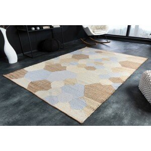 Estila Designový moderní obdélníkový koberec Sensei s geometrickým vzorem v hnědo-modrých odstínech 230cm