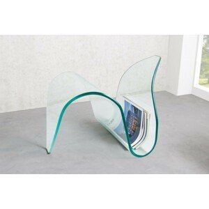 Estila Skleněný příruční stolek Ghost v atypickém tvaru moderní 62cm