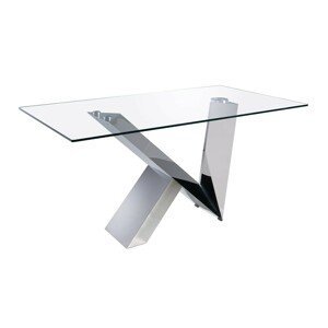 Estila Luxusní skleněný jídelní stůl Urbano s chromovými nožičkami obdélníkový 140-220cm