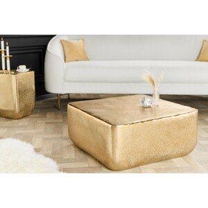 Estila Designový konferenční stolek Tepanya z kovu zlatý 70cm