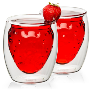 4home Termo sklenice Strawberry Hot&Cool 250 ml, 2 ks