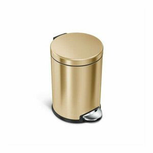 Simplehuman kulatý pedálový koš 4,5 l, brass (mosaz)