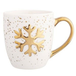 Altom Porcelánový hrnek Golden snowflake, 350 ml