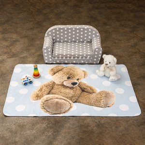 Vopi Dětský koberec Ultra Soft Medvídek modrá, 130 x 180 cm