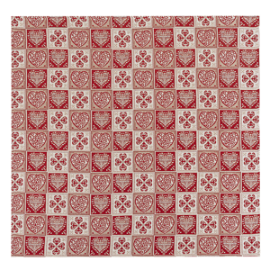 BO-MA Trading Vánoční ubrus gobelín Srdce, 100 x 100 cm