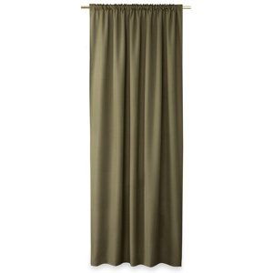 AmeliaHome Závěs Oxford Pleat khaki, 140 x 250 cm