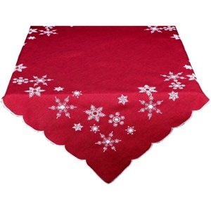 Forbyt Vánoční ubrus Hvězdičky červená, 85 x 85 cm