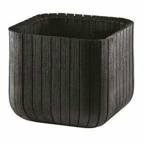 Keter Plastový květináč Cube planter M šedá, 30 cm