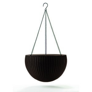 Keter Závěsný květináč Sphere antracit, pr. 35 cm