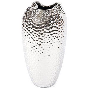 Keramická váza Silver dots stříbrná, 29 cm