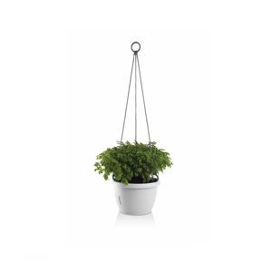 Gardenico Samozavlažovací závěsný květináč Marina bílá, pr. 25 cm