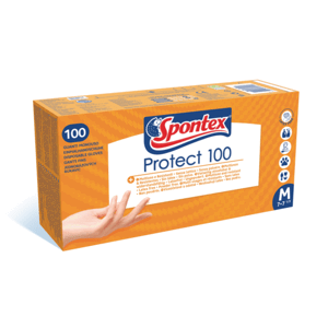 Spontex Protect jednorázové vinylové rukavice vel. M, 100 ks