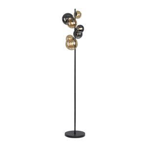 Art Deco floor lamp black with smoke and gold 7-lights incl. G9 - Wess