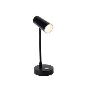 Tafellamp zwart incl. LED 3-staps dimbaar oplaadbaar - Telescoop