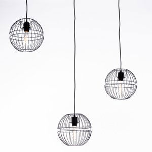 3x Moderne hanglamp zwart 25cm E27 - Sphaera