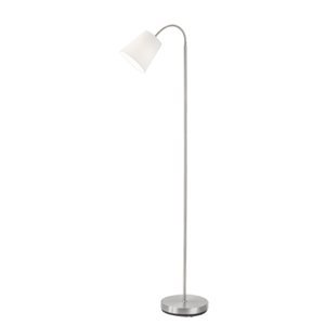 Designová stojací lampa z oceli s bílým odstínem - Noukie
