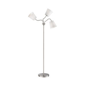 Designová stojací lampa z oceli s bílým odstínem 3 světla - Noukie