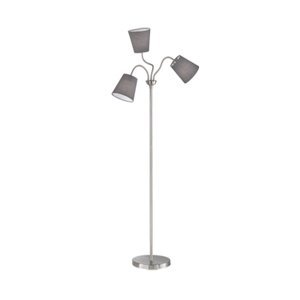 Designová stojací lampa z oceli se šedým odstínem 3-light - Noukie