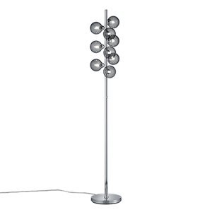 Stojací lampa ve stylu art deco, stmívatelná kouřovým sklem, 9 světel - Fon