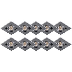 Sada 10 moderních zapuštěných reflektorů z hliníku o tloušťce 3 mm - Qure