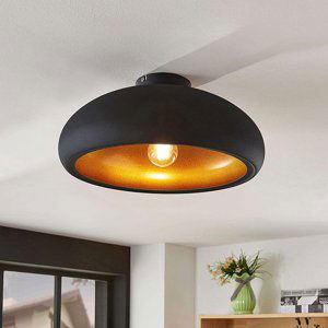 Moderne plafondlamp zwart met goud - Gerwina