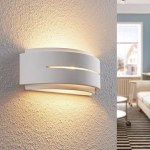 Moderne wandlamp wit gips met detail - Cassian