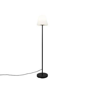 Venkovní stojací lampa černá s bílým odstínem IP65 25 cm - Virginia