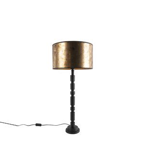 Stolní lampa ve stylu art deco černá s bronzovým odstínem 35 cm - Torre