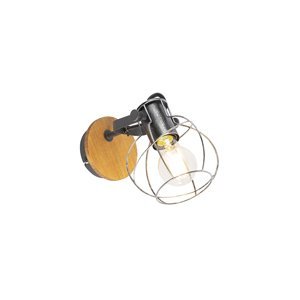 Průmyslový stropní a nástěnný bodový reflektor ocel se dřevem - Torce