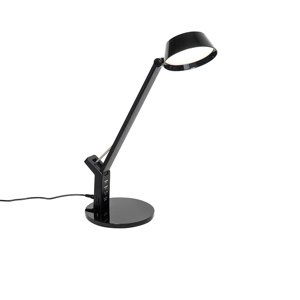 Stolní lampa černá s dotykem včetně LED s USB připojením - Edward