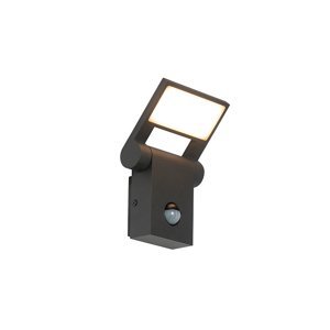 Venkovní nástěnné svítidlo šedé včetně LED IP54 s pohybovým senzorem - Zane