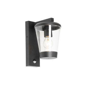 Buiten wandlamp zwart IP44 met bewegingssensor - Joren