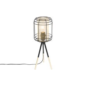 Designová stolní lampa stativ černá se zlatou - Gaze
