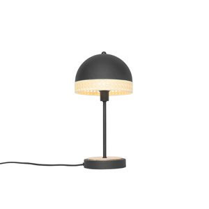 Orientální stolní lampa černá s ratanem 20 cm - Magna Rattan
