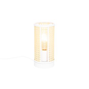 Retro stolní lampa bílá s ratanem 12 cm - Akira