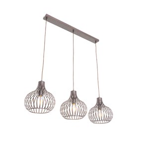 Moderne hanglamp bruin 3-lichts - Saffira