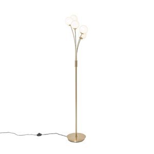 Moderne vloerlamp goud met opaal glas 5-lichts - Athens