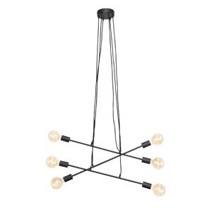 Moderne hanglamp zwart 6-lichts - Sydney