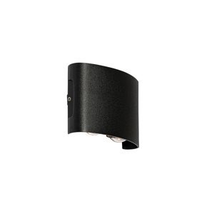 Venkovní nástěnné svítidlo černé včetně LED 4svítivé IP54 - Silly