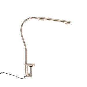 Klem bureaulamp staal incl. LED met touch dimmer - Lionard