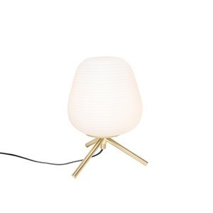 Design tafellamp goud 20 cm met opaal glas - Hero