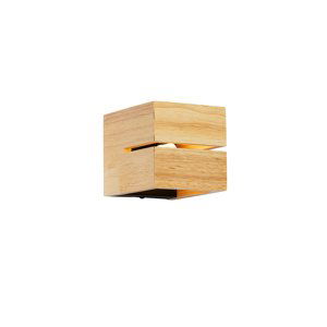 Landelijke wandlamp eiken hout 9,7 cm - Transfer Groove