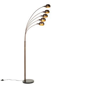 Design vloerlamp brons met goud 5-lichts - Sixties Marmo