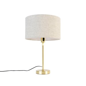 Stolní lampa zlatá nastavitelná se stínidlem světle šedá 35 cm - Parte