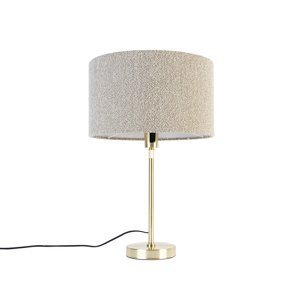 Stolní lampa zlatá nastavitelná se stínidlem boucle taupe 35 cm - Parte