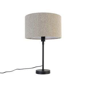 Stolní lampa černá nastavitelná s boucle stínidlo taupe 35 cm - Parte