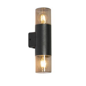 Moderne buiten wandlamp zwart 2-lichts IP44 - Odense