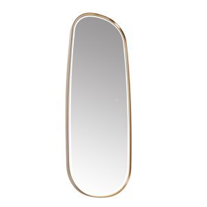Moderní koupelnové zrcadlo růžové zlato včetně LED stmívatelné - Geraldien