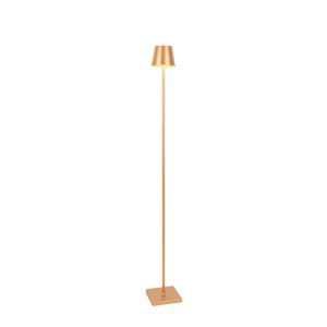 Buiten vloerlamp goud incl. LED en dimmer oplaadbaar - Jackson