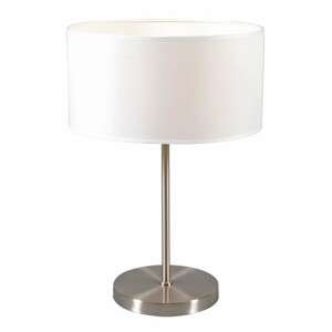 Lugarová ocelová stolní lampa s krémově bílým odstínem